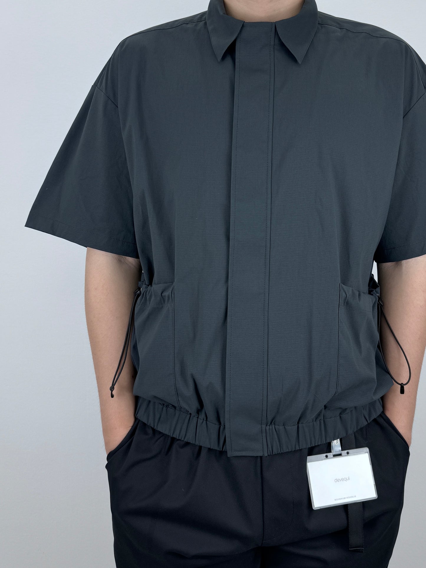 devequi FL.02 Large pocket drawstring zipper workwear shirt
