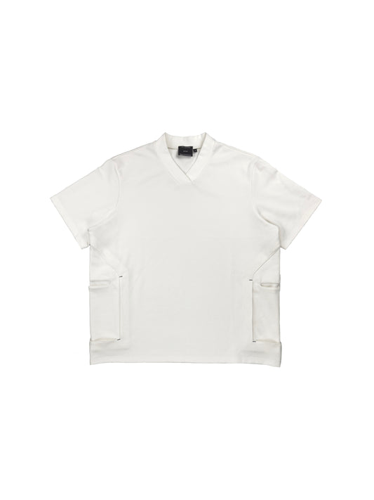 devequi FL.02 Side pocket bead floor V-neck TEE